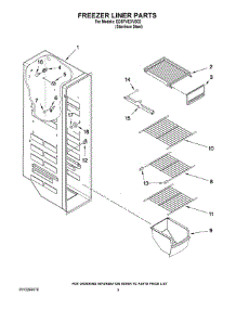 04 - Freezer Liner Parts parts for Whirlpool Refrigerator ED5PVEXVS02 from AppliancePartsPros.com