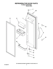 06 - Refrigerator Door Parts parts for Whirlpool Refrigerator ED5PVEXVS02 from AppliancePartsPros.com