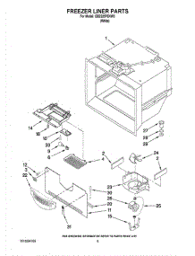 03 - Freezer Liner Parts parts for Whirlpool Refrigerator GB2225PEKW3 from AppliancePartsPros.com