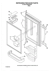 04 - Refrigerator Door Parts parts for Whirlpool Refrigerator GB2225PEKW3 from AppliancePartsPros.com