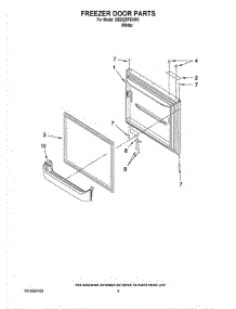 05 - Freezer Door Parts parts for Whirlpool Refrigerator GB2225PEKW3 from AppliancePartsPros.com