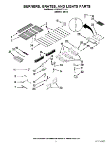 05 - Burners, Grates, And Lights Parts parts for Kitchenaid Grill KFRU488TSS00 from AppliancePartsPros.com