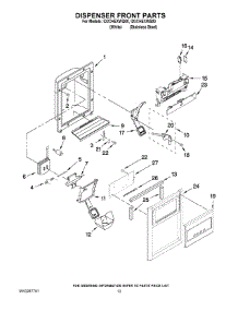 08 - Dispenser Front Parts parts for Whirlpool Refrigerator ID3CHEXWQ00 from AppliancePartsPros.com