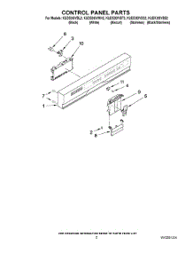 02 - Control Panel Parts parts for Kitchenaid Dishwasher KUDK30IVBS2 from AppliancePartsPros.com