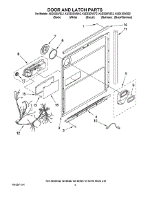 03 - Door And Latch Parts parts for Kitchenaid Dishwasher KUDK30IVBS2 from AppliancePartsPros.com