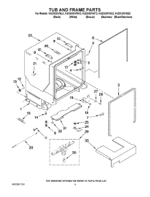 05 - Tub And Frame Parts parts for Kitchenaid Dishwasher KUDK30IVBS2 from AppliancePartsPros.com