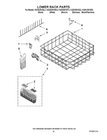 10 - Lower Rack Parts parts for Kitchenaid Dishwasher KUDK30IVBS2 from AppliancePartsPros.com
