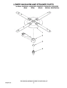 11 - Lower Washarm And Strainer Parts parts for Kitchenaid Dishwasher KUDK30IVBS2 from AppliancePartsPros.com
