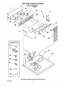 02 - Top And Console Parts parts for Whirlpool Dryer CEDS1043VQ1 from AppliancePartsPros.com