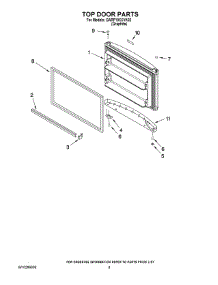 05 - Top Door parts for Whirlpool Refrigerator GARF19XXVK02 from AppliancePartsPros.com