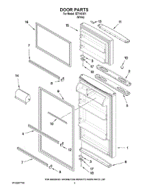 02 - Door Parts parts for Whirlpool Refrigerator IST143301 from AppliancePartsPros.com