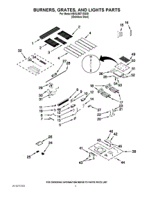 02 - Burners, Grates, And Lights Parts parts for Kitchenaid Grill KBNU367VSS00 from AppliancePartsPros.com