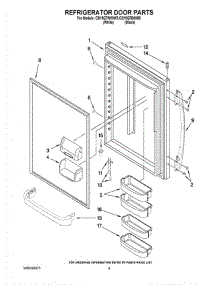 05 - Refrigerator Door Parts parts for Whirlpool Refrigerator CB19G7W00W5 from AppliancePartsPros.com