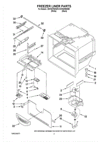 02 - Freezer Liner Parts parts for Whirlpool Refrigerator CB19G7B00B5 from AppliancePartsPros.com