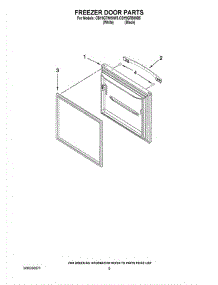 03 - Freezer Door Parts parts for Whirlpool Refrigerator CB19G7B00B5 from AppliancePartsPros.com