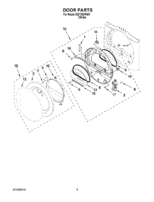 05 - Door Parts parts for Whirlpool Dryer IGD7300WW0 from AppliancePartsPros.com