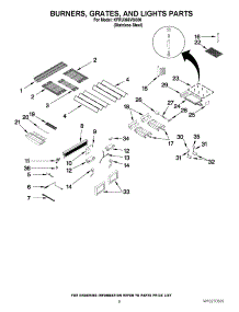 05 - Burners, Grates, And Lights Parts parts for Kitchenaid Grill KFRU368VSS00 from AppliancePartsPros.com