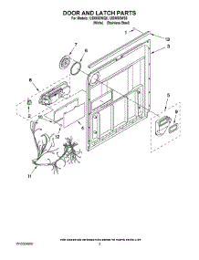 03 - Door And Latch Parts parts for Whirlpool Dishwasher IUD8000WS0 from AppliancePartsPros.com