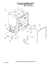 05 - Tub And Frame Parts parts for Whirlpool Dishwasher IUD8000WS0 from AppliancePartsPros.com