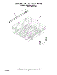 09 - Upper Rack And Track Parts parts for Whirlpool Dishwasher IUD8000WS0 from AppliancePartsPros.com