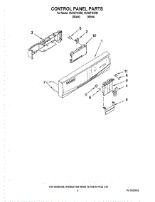 02 - Control Panel Parts parts for Whirlpool Dishwasher CUD6710XB0 from AppliancePartsPros.com