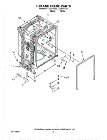 05 - Tub And Frame Parts parts for Whirlpool Dishwasher CUD6710XB0 from AppliancePartsPros.com