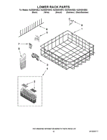 10 - Lower Rack Parts parts for Kitchenaid Dishwasher KUDK30IVSS3 from AppliancePartsPros.com