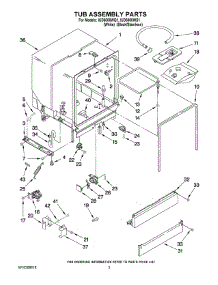 03 - Tub Assembly Parts parts for Whirlpool Dishwasher IUD6000WS1 from AppliancePartsPros.com