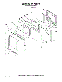 02 - Oven Door Parts parts for Whirlpool Oven IBD550PWS00 from AppliancePartsPros.com