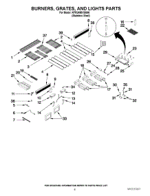 05 - Burners, Grates, And Lights Parts parts for Kitchenaid Grill KFRU488VSS00 from AppliancePartsPros.com