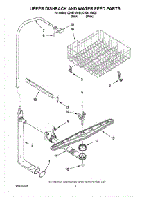 05 - Upper Dishrack And Water Feed Parts parts for Whirlpool Dishwasher CUD6710WQ1 from AppliancePartsPros.com