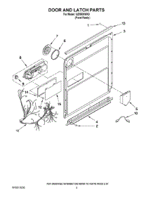 03 - Door And Latch Parts parts for Whirlpool Dishwasher IUD9500WX0 from AppliancePartsPros.com