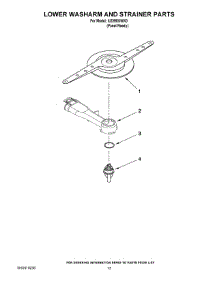 11 - Lower Washarm And Strainer Parts parts for Whirlpool Dishwasher IUD9500WX0 from AppliancePartsPros.com