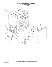 05 - Tub And Frame Parts parts for Whirlpool Dishwasher IWU98661 from AppliancePartsPros.com