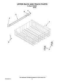 09 - Upper Rack And Track Parts parts for Whirlpool Dishwasher IWU98661 from AppliancePartsPros.com