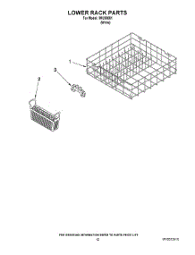 10 - Lower Rack Parts parts for Whirlpool Dishwasher IWU98661 from AppliancePartsPros.com