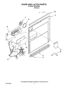03 - Door And Latch Parts parts for Whirlpool Dishwasher IUD9750WS0 from AppliancePartsPros.com