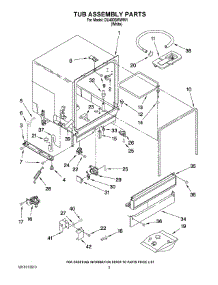03 - Tub Assembly Parts parts for Whirlpool Dishwasher DU400SWWW1 from AppliancePartsPros.com