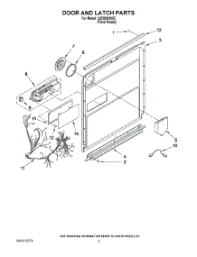 03 - Door And Latch Parts parts for Whirlpool Dishwasher IUD9500WX2 from AppliancePartsPros.com
