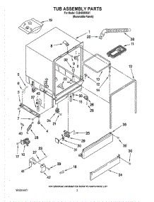 03 - Tub Assembly Parts parts for Whirlpool Dishwasher CUD4000WU1 from AppliancePartsPros.com