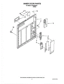 02 - Inner Door Parts parts for Whirlpool Dishwasher CUD4000WQ1 from AppliancePartsPros.com