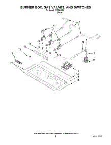 02 - Burner Box, Gas Valves, And Switches parts for Whirlpool Cooktop ICS500WB0 from AppliancePartsPros.com