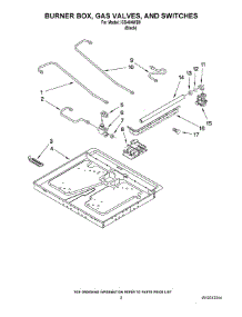 02 - Burner Box, Gas Valves, And Switches parts for Whirlpool Cooktop ICS404WB0 from AppliancePartsPros.com