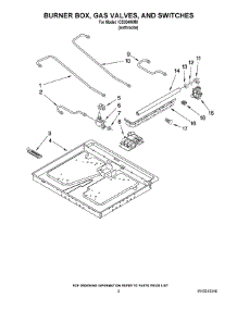 02 - Burner Box, Gas Valves, And Switches parts for Whirlpool Cooktop ICS304WM0 from AppliancePartsPros.com