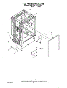05 - Tub And Frame Parts parts for Whirlpool Dishwasher CUD6710XB1 from AppliancePartsPros.com