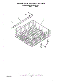 09 - Upper Rack And Track Parts parts for Whirlpool Dishwasher CUD6710XQ1 from AppliancePartsPros.com