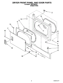 02 - Dryer Front Panel And Door Parts parts for Maytag Washer Dryer Combo YMET3800TW1 from AppliancePartsPros.com