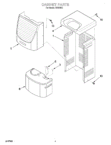 04 - Cabinet parts for Whirlpool Dehumidifier DH500K0 from AppliancePartsPros.com