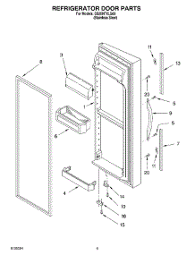 06 - Refrigerator Door Parts parts for Whirlpool Refrigerator SS25HFXLS00 from AppliancePartsPros.com