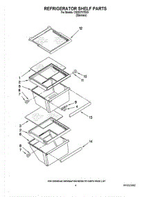 03 - Refrigerator Shelf Parts parts for Whirlpool Refrigerator CS22CFXTS03 from AppliancePartsPros.com